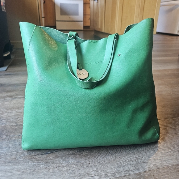 Pulicati Genuine Leather Made in Italy Kelly Green Saffiano Tote